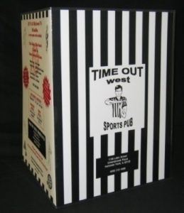 Time Out Resstaurant sample laminated menu-outside